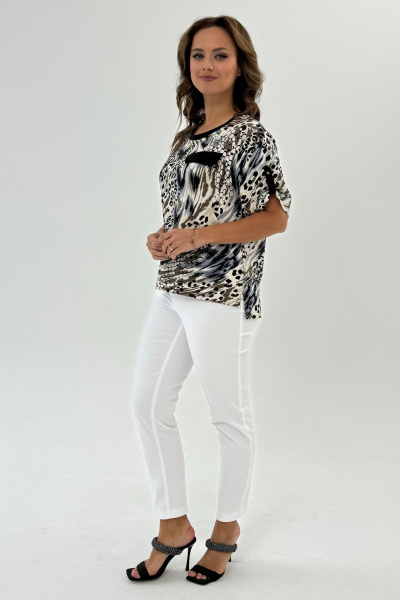 Трикотажная футболка с оригинальным рукавом и разрезами Condra 16248 - фото 11