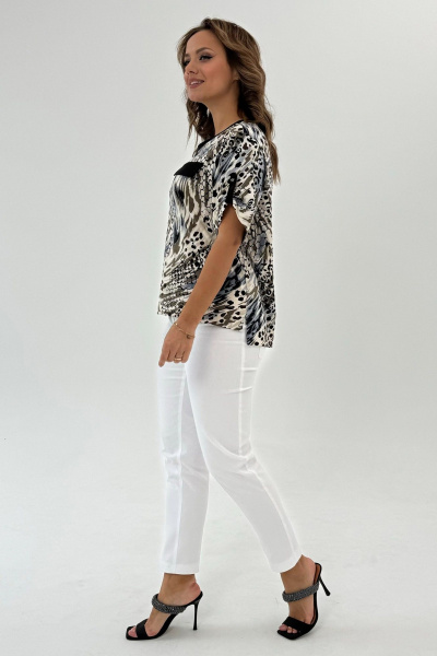 Трикотажная футболка с оригинальным рукавом и разрезами Condra 16248 - фото 5