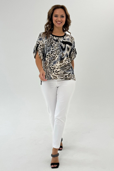 Трикотажная футболка с оригинальным рукавом и разрезами Condra 16248 - фото 1