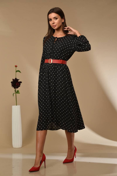 Платье на резинке с бантом и складками юбки-клеш Sharm-Art 2031/3 - фото 1