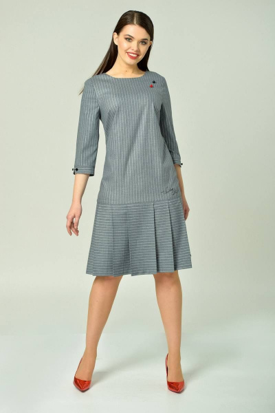 Платье полуприталенного силуэта из текстиля с пуговицами Sharm-Art 2034 - фото 1