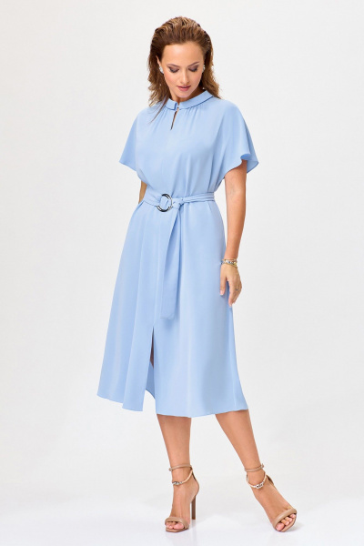 Платье, пояс Bazalini 4954 голубой - фото 3