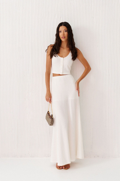 Юбка из текстиля белая круглогодичная ANNETE A1245 - фото 1