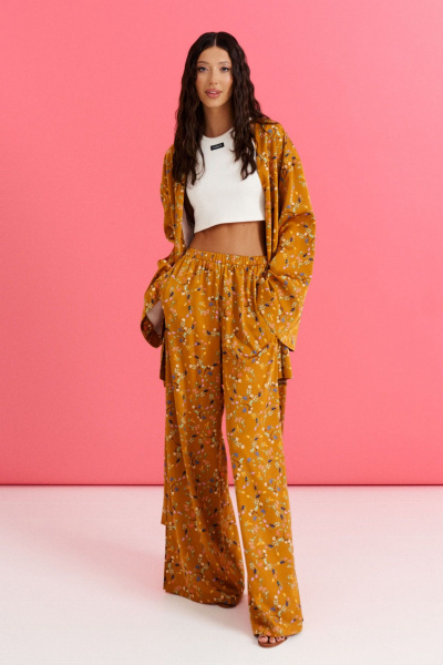 Брюки с цветочным принтом прямые круглогодичные ANNETE A1246 - фото 1