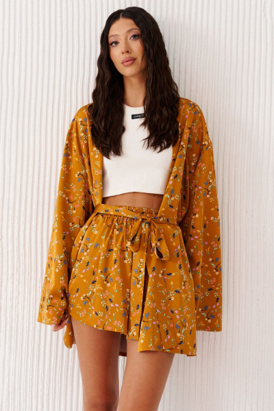 Шорты с цветочным принтом свободные круглогодичные ANNETE A1247 - фото 1