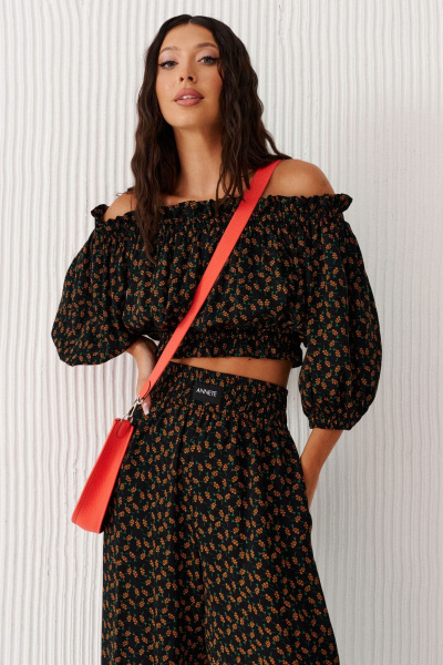 Брюки прямого кроя из вискозы с цветочным принтом ANNETE A1257 - фото 3