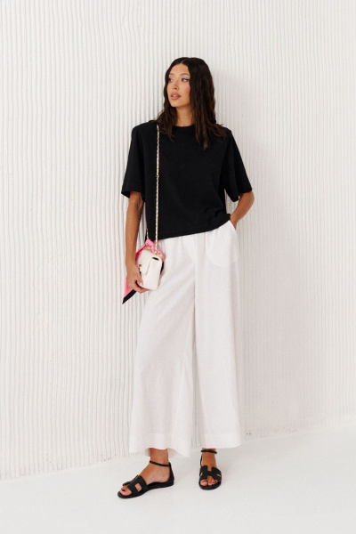 Брюки прямого кроя из льна с эластаном на резинке ANNETE A1259 - фото 5