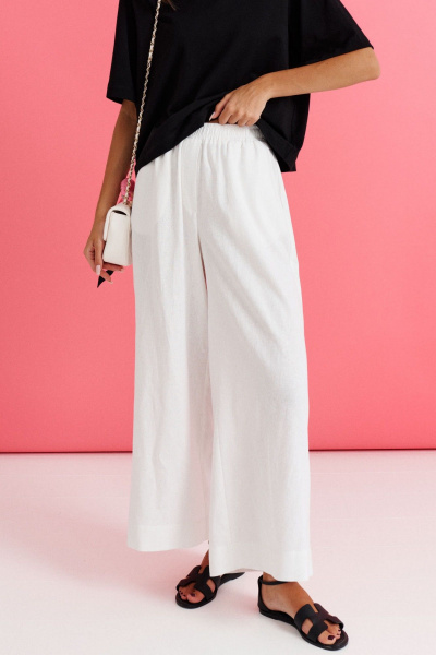 Брюки прямого кроя из льна с эластаном на резинке ANNETE A1259 - фото 6