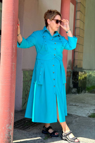 Платье Runella 1629 бирюза - фото 9