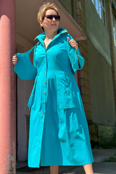 Платье Runella 1629 бирюза - фото 7