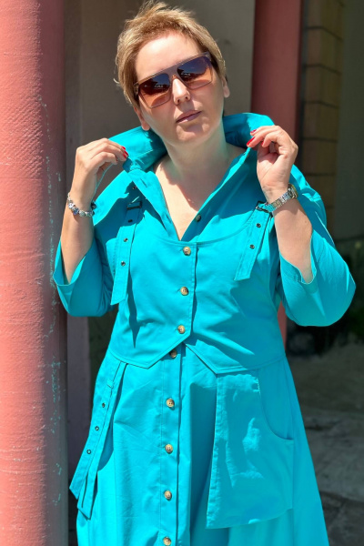 Платье Runella 1629 бирюза - фото 6