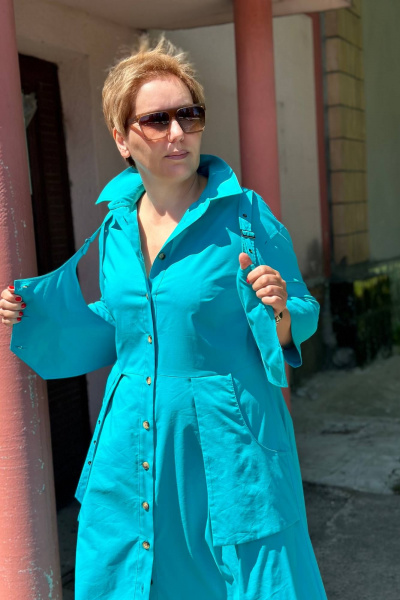 Платье Runella 1629 бирюза - фото 5