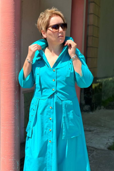 Платье Runella 1629 бирюза - фото 3