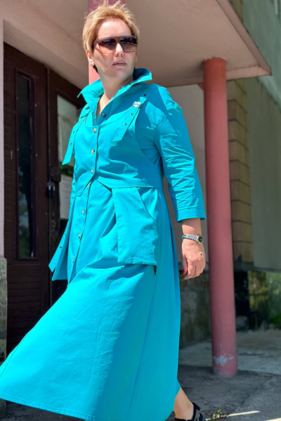 Платье Runella 1629 бирюза - фото 2