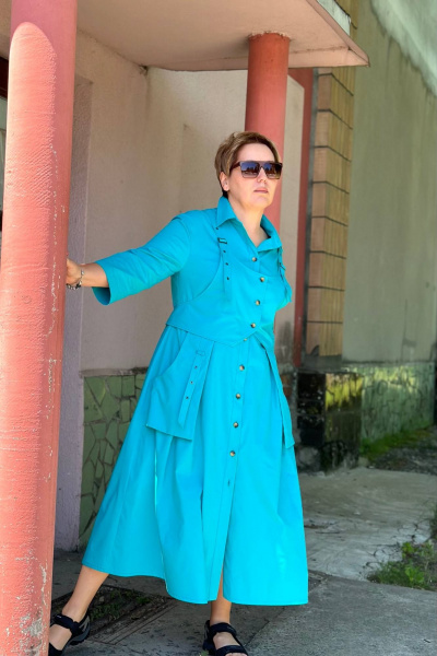 Платье Runella 1629 бирюза - фото 1