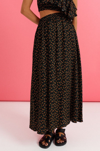 Платье с открытым плечом из вискозы с цветочным принтом ANNETE A3575 - фото 3