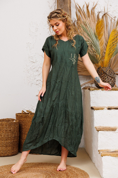 Платье АМУЛЕТ 9733 изумруд - фото 6