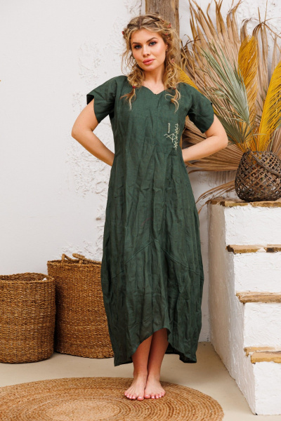 Платье АМУЛЕТ 9733 изумруд - фото 1