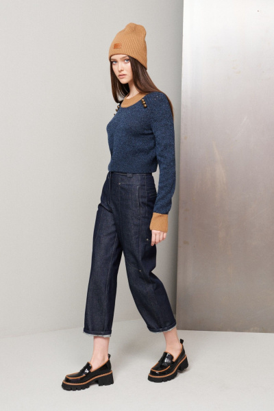 Брюки из джинса с комфортным прямым фасоном BURVIN 9151-11 - фото 1