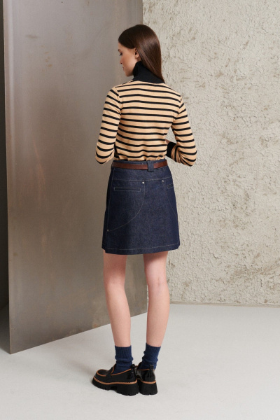 Юбка из джинса с классическим кроем и длиной ниже колена BURVIN 9184-21 - фото 2