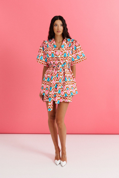 Комплект из жакета и шорт в мультиколоре из текстиля ANNETE A4251 - фото 2