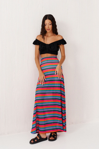 Черный хлопковый топ с длиной по спинке 20 см ANNETE A932 - фото 5