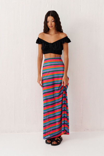 Черный хлопковый топ с длиной по спинке 20 см ANNETE A932 - фото 4