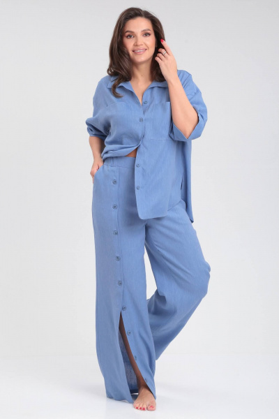 Брюки, рубашка Ma Сherie 3055 небесный - фото 9