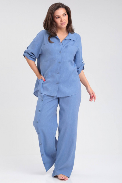 Брюки, рубашка Ma Сherie 3055 небесный - фото 8