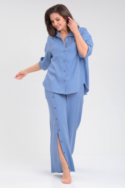 Брюки, рубашка Ma Сherie 3055 небесный - фото 7