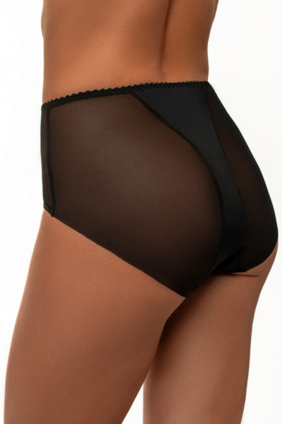Черные женские трусы из трикотажа и сетки BRAVO 517PE черный - фото 2