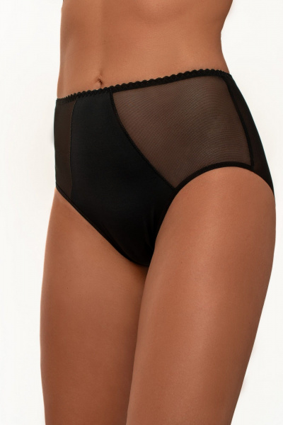 Черные женские трусы из трикотажа и сетки BRAVO 517PE черный - фото 1