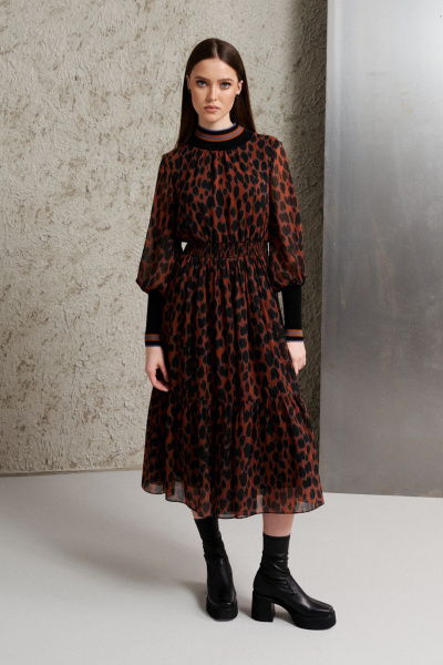 Платье мультиколор из текстиля на каждый день BURVIN 9263-81 - фото 2