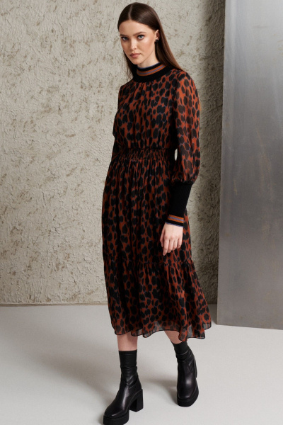 Платье мультиколор из текстиля на каждый день BURVIN 9263-81 - фото 1