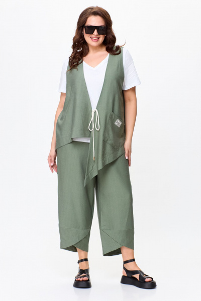 Брюки, жилет, футболка OVERYOU М146/2 оливка - фото 1