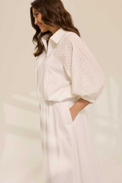 Юбка макси с воланом и блузой на резинке из текстиля Mislana 1103 - фото 13