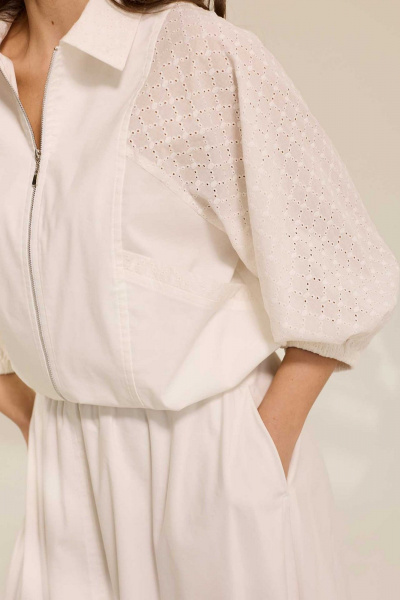 Юбка макси с воланом и блузой на резинке из текстиля Mislana 1103 - фото 12