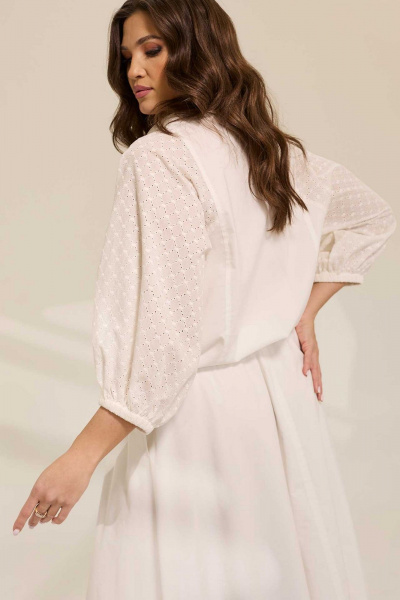 Юбка макси с воланом и блузой на резинке из текстиля Mislana 1103 - фото 11