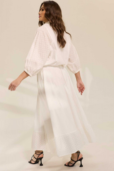 Юбка макси с воланом и блузой на резинке из текстиля Mislana 1103 - фото 10