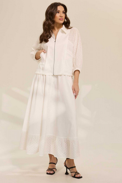 Юбка макси с воланом и блузой на резинке из текстиля Mislana 1103 - фото 9