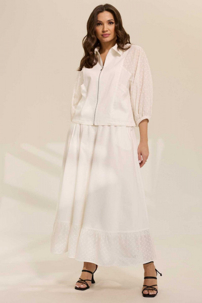 Юбка макси с воланом и блузой на резинке из текстиля Mislana 1103 - фото 8