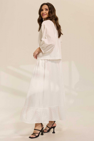 Юбка макси с воланом и блузой на резинке из текстиля Mislana 1103 - фото 7