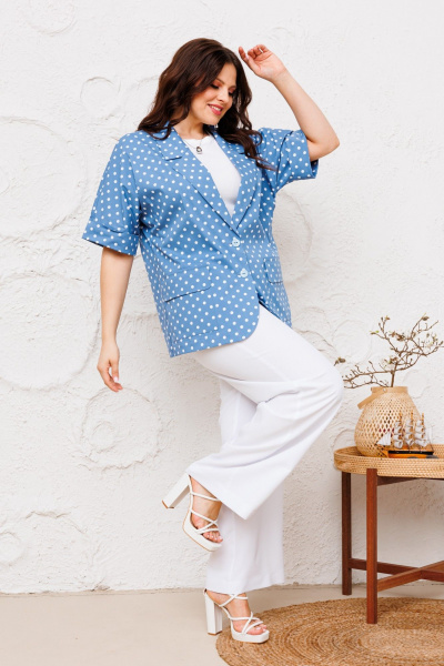 Брюки, жакет Danaida 2224  белый+синий - фото 6