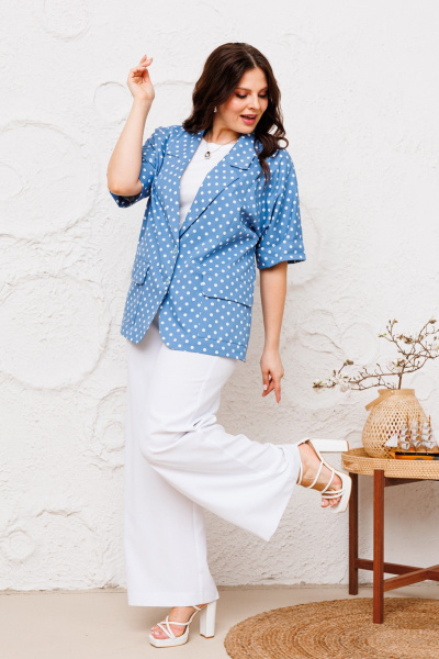 Брюки, жакет Danaida 2224  белый+синий - фото 5