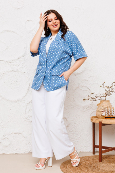 Брюки, жакет Danaida 2224  белый+синий - фото 4