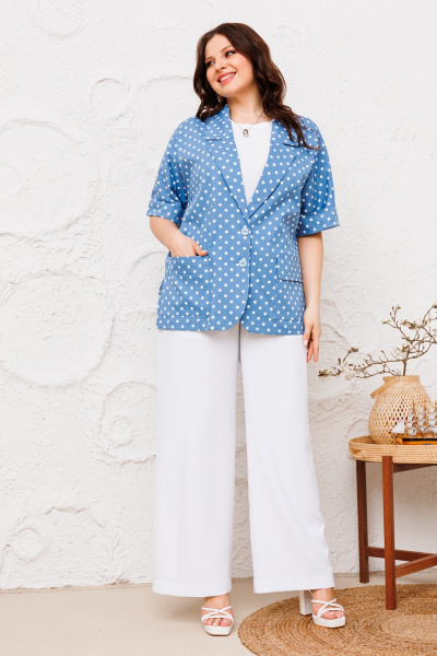 Брюки, жакет Danaida 2224  белый+синий - фото 3