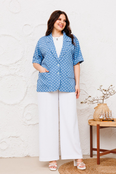 Брюки, жакет Danaida 2224  белый+синий - фото 2