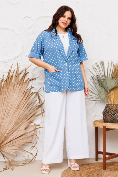 Брюки, жакет Danaida 2224  белый+синий - фото 1