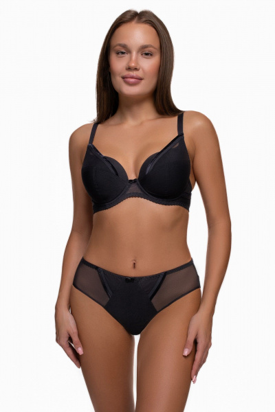 Кюлоты из сетки с мягкой посадкой и подкладкой BRAVO 528E черный - фото 1