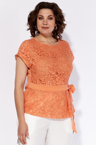 Блуза демократичная с короткими рукавами и завязками Anna Majewska 1524 - фото 2